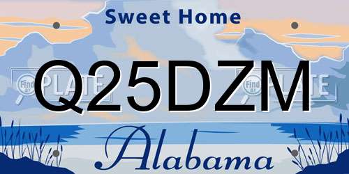 Q25DZM Alabama License Plate