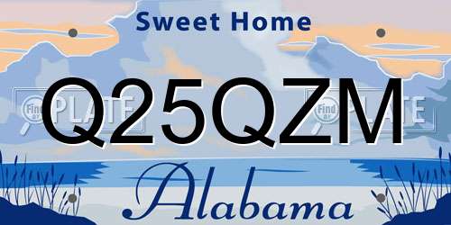 Q25QZM Alabama License Plate