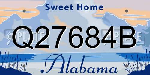 Q27684B Alabama License Plate