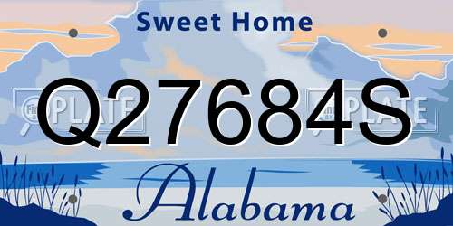 Q27684S Alabama License Plate