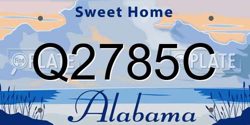 Q2785C Alabama License Plate