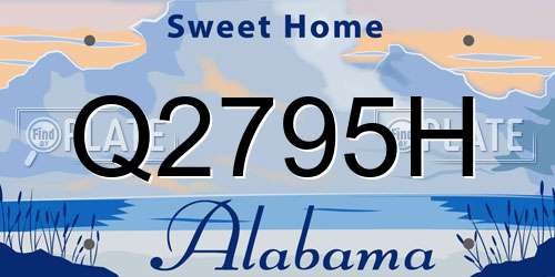 Q2795H Alabama License Plate