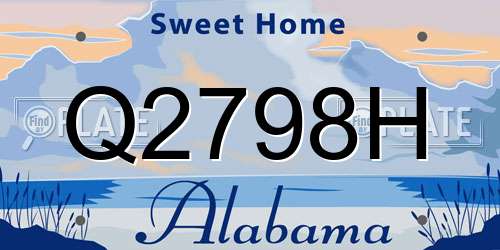 Q2798H Alabama License Plate