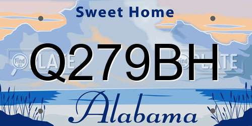 Q279BH Alabama License Plate