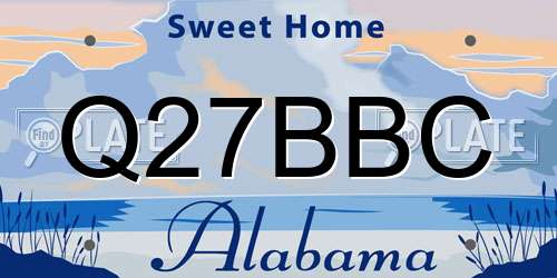 Q27BBC Alabama License Plate