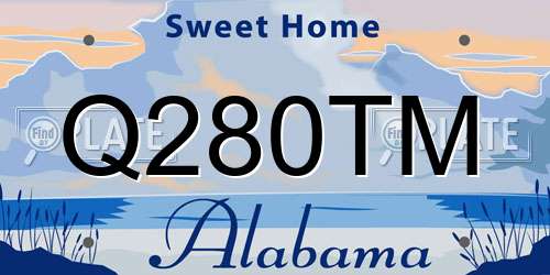 Q280TM Alabama License Plate