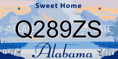 Q289ZS Alabama License Plate