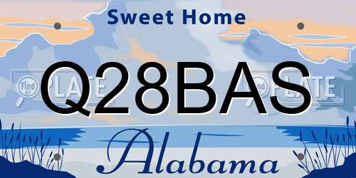 Q28BAS Alabama License Plate