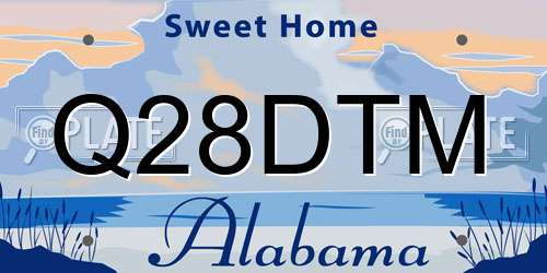 Q28DTM Alabama License Plate