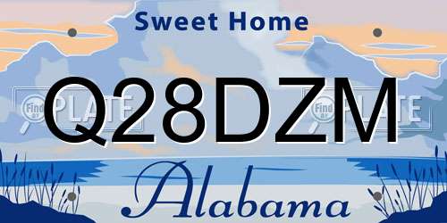 Q28DZM Alabama License Plate