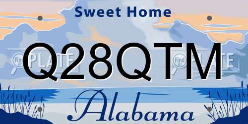 Q28QTM Alabama License Plate
