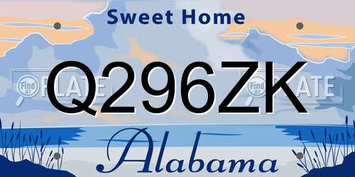 Q296ZK Alabama License Plate