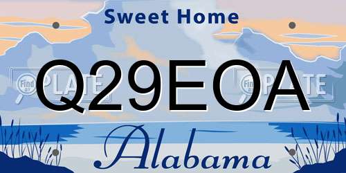 Q29EOA Alabama License Plate