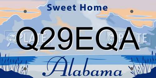 Q29EQA Alabama License Plate