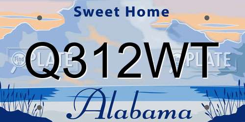 Q312WT Alabama License Plate