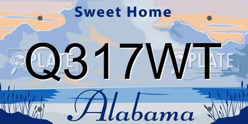 Q317WT Alabama License Plate
