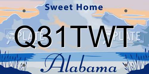 Q31TWT Alabama License Plate