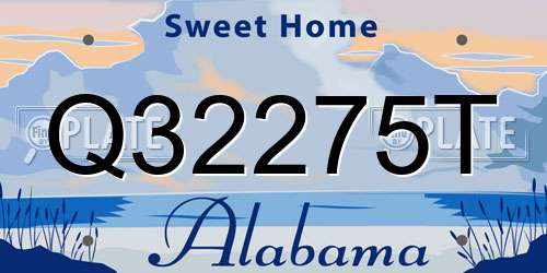 Q32275T Alabama License Plate