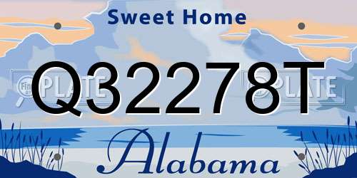 Q32278T Alabama License Plate