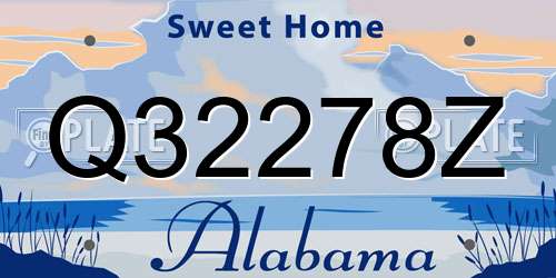 Q32278Z Alabama License Plate