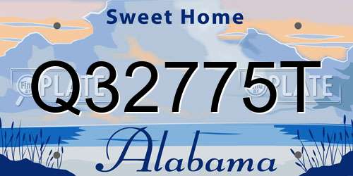 Q32775T Alabama License Plate