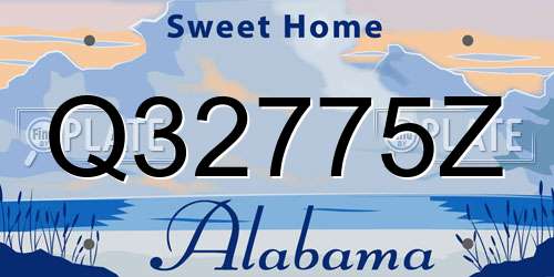 Q32775Z Alabama License Plate