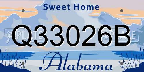 Q33026B Alabama License Plate
