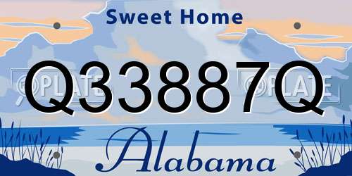 Q33887Q Alabama License Plate