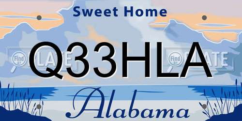 Q33HLA Alabama License Plate