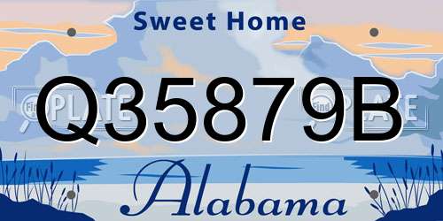 Q35879B Alabama License Plate