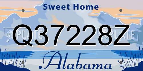 Q37228Z Alabama License Plate
