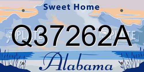 Q37262A Alabama License Plate