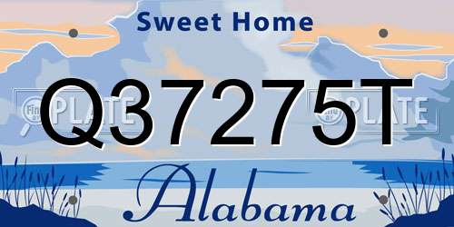 Q37275T Alabama License Plate