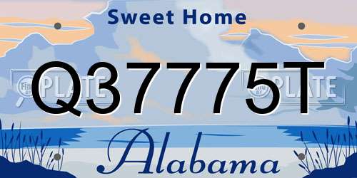 Q37775T Alabama License Plate