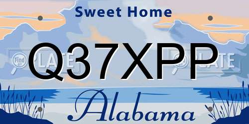 Q37XPP Alabama License Plate