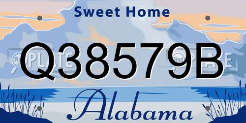 Q38579B Alabama License Plate