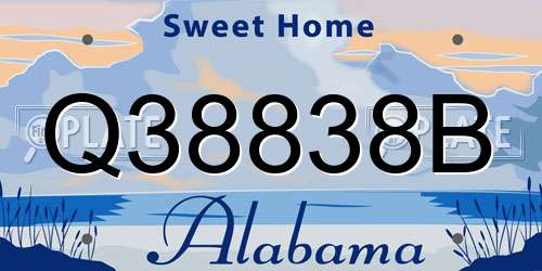 Q38838B Alabama License Plate