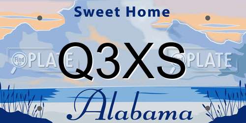 Q3XS Alabama License Plate