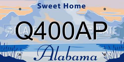 Q400AP Alabama License Plate