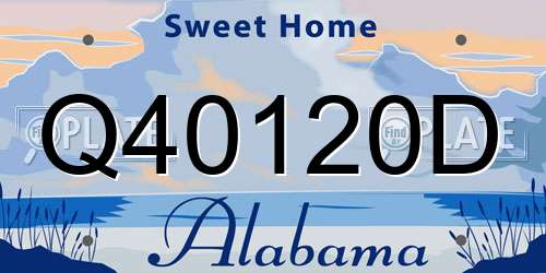 Q40120D Alabama License Plate