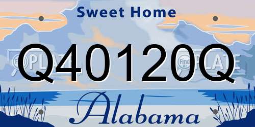Q40120Q Alabama License Plate