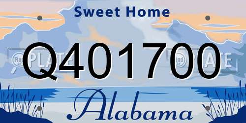 Q401700 Alabama License Plate