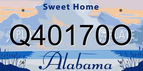 Q40170O Alabama License Plate
