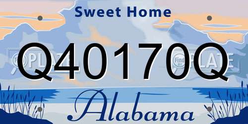 Q40170Q Alabama License Plate