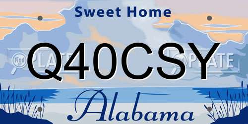 Q40CSY Alabama License Plate