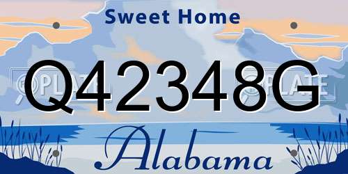 Q42348G Alabama License Plate