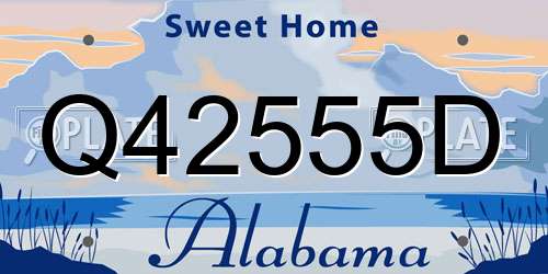 Q42555D Alabama License Plate