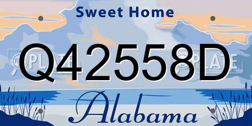 Q42558D Alabama License Plate