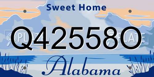 Q42558O Alabama License Plate