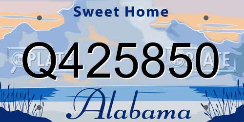 Q425850 Alabama License Plate